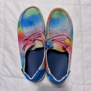 Hey Dude Wendy Dreamer Kids Rainbow Moccasins Comfortable Slip-On Shoes